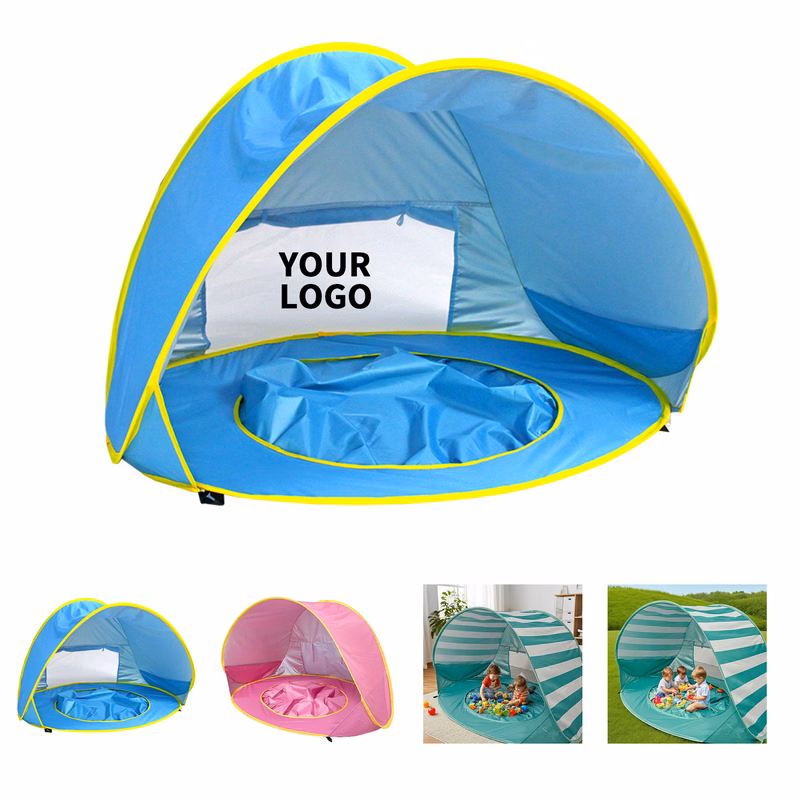 Silver Coated Fabric Beach Sunshade With Wading Space 47.3" X 32.7" X 27.6"