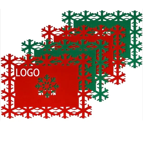 Christmas Snowflake Placemats and Coaster Set 1