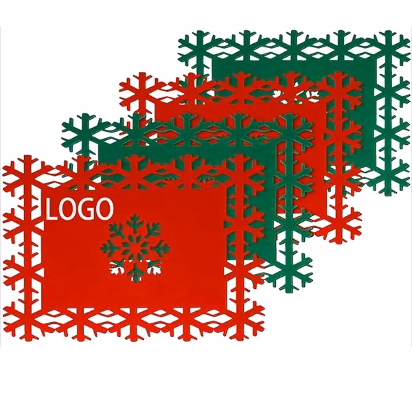 Christmas Snowflake Placemats and Coaster Set
