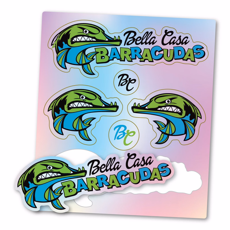 Rainbow Holographic Custom Decal Sticker Sheet - 12 - 16 Square Inch