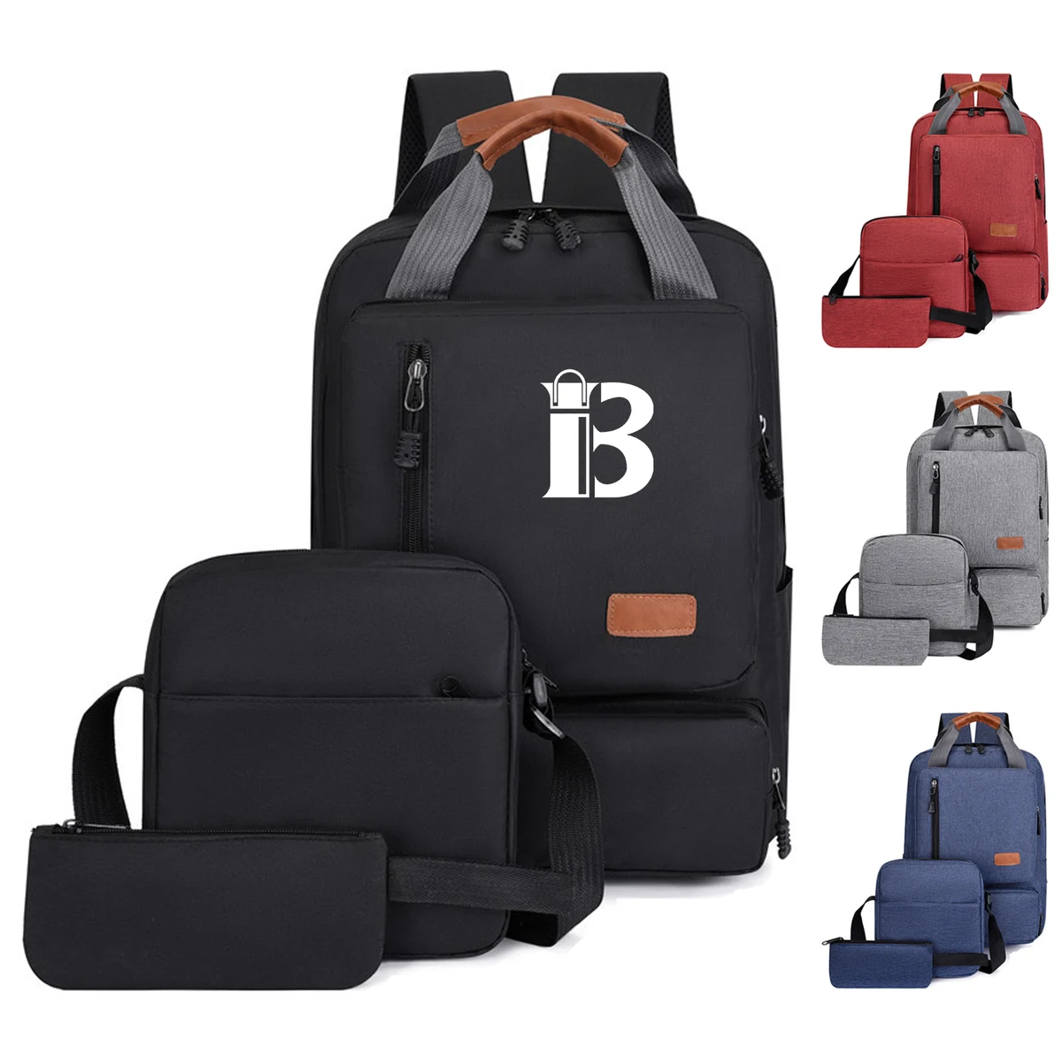 3 Pcs Nylon Laptop Backpack Set 1