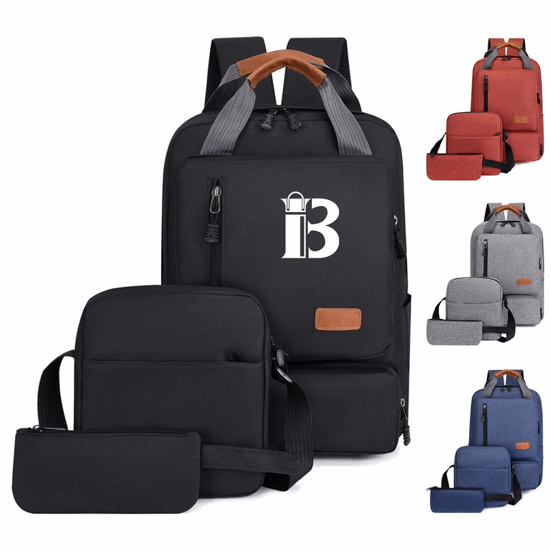 3 Pcs Nylon Laptop Backpack Set