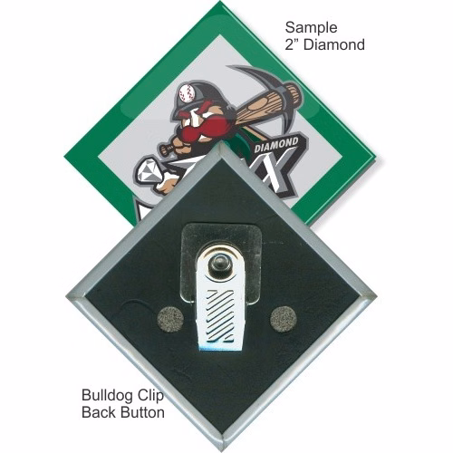 Bulldog Clip 2 Inch Diamond Button