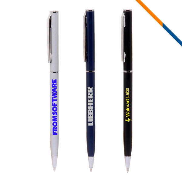 Custom 5.1" Slim Metal Ballpoint Pen with Twist Action — Professional Giveaway