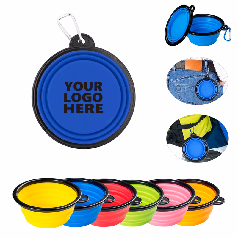 Collapsible TPE Pet Bowl With Carabiner