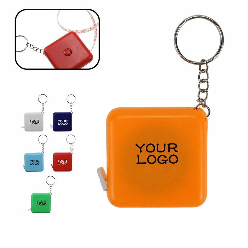 MOQ 20 PCS Mini Measuring Tape Keychain With Hook