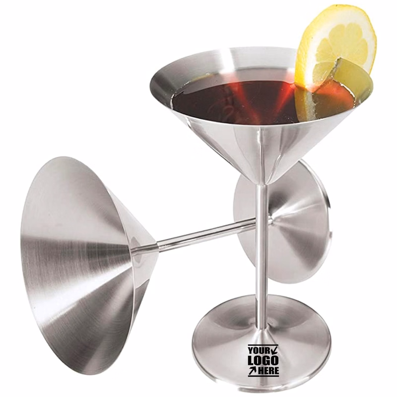 Stainless Steel Martini Glasses - 8Oz