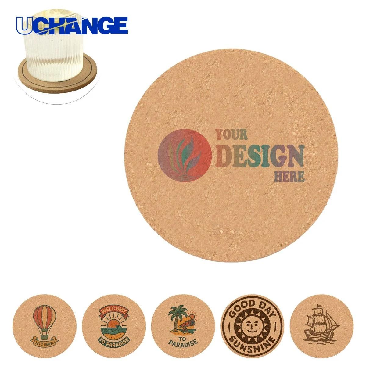 Round Wood Drink Coaster for Home and Office Use 1