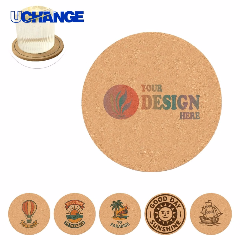 Round Wood Drink Coaster for Home and Office Use
