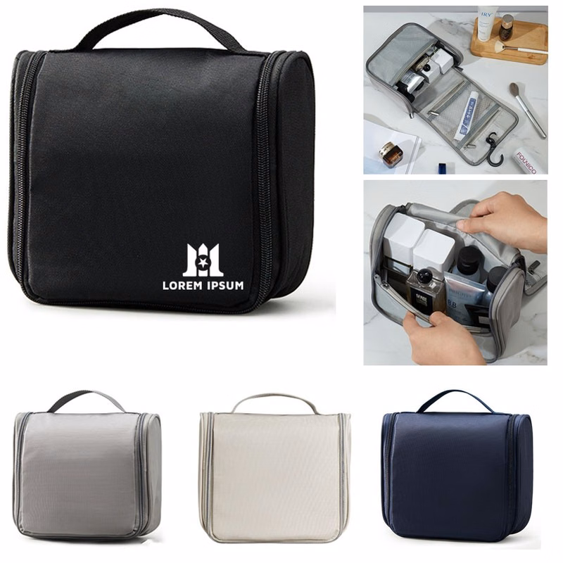 Oxford Cloth Travel Toiletry Bag with Back Pocket