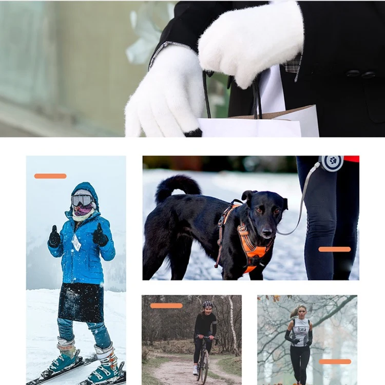 Knitted Plush Touch Screen Warm Gloves 1
