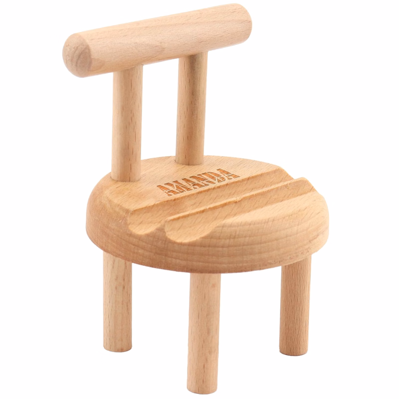 Wooden Mini Chair Phone Holder