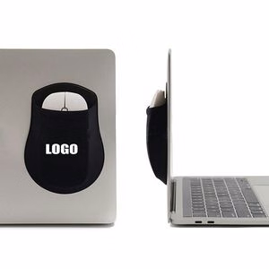 Computer Mouse And Gadget Organizer Pouch With Adhesive Attachment