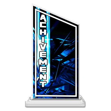 Acrylic: Wedge 4x8X.4" Clear, 5x2 clear base. Up t 1