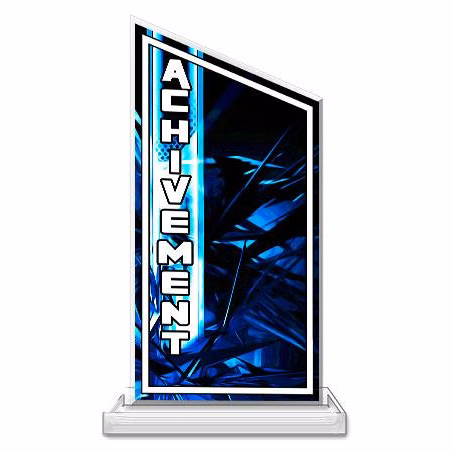 Acrylic: Wedge 4x8X.4" Clear, 5x2 clear base. Up t