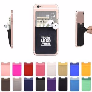 Elastic Phone Pouch Card Holder With Adhesive Back