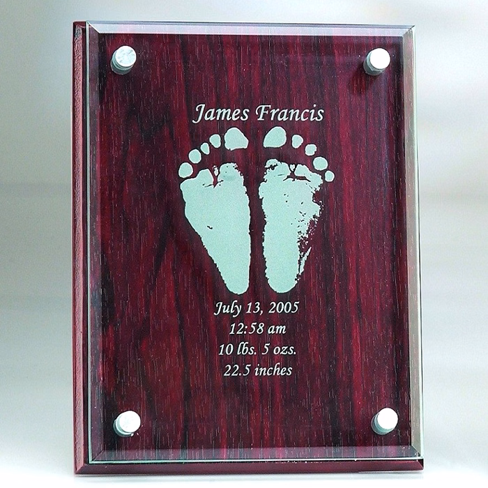 RosewoodPlaque w/ Glass 8" x 6" x 1"