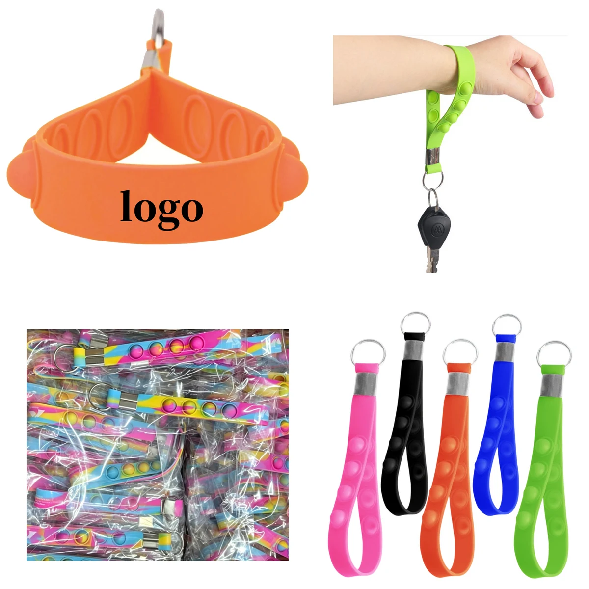 Bubble Fidget Silicone Key Strap 1
