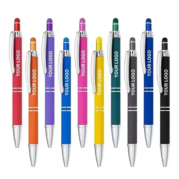 Custom Gel Glide Textured Stylus Pen 5.6 Inch — Multi-Color Touch Screen Promo 1