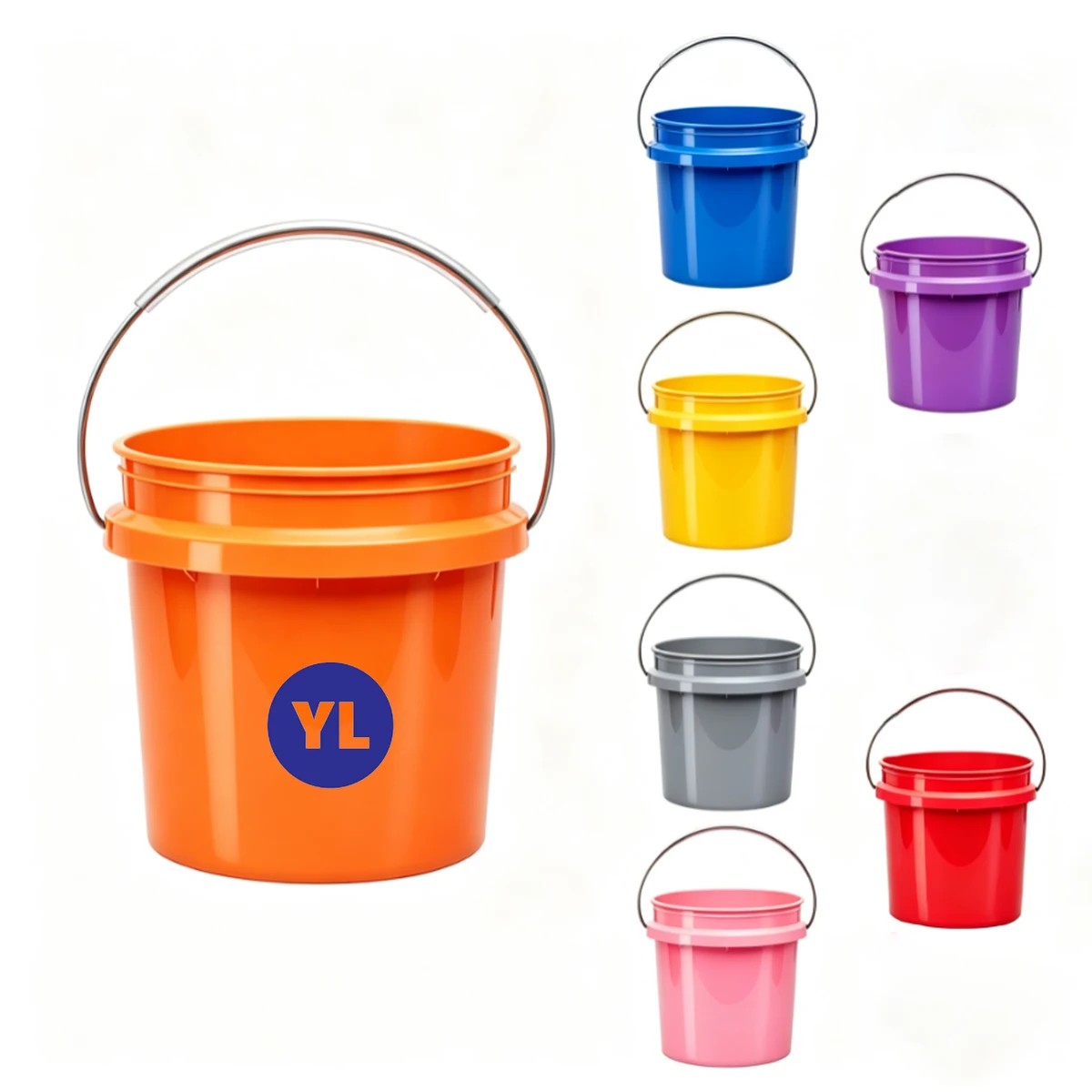 Custom Multicolor PP Plastic Pail with Handles 1