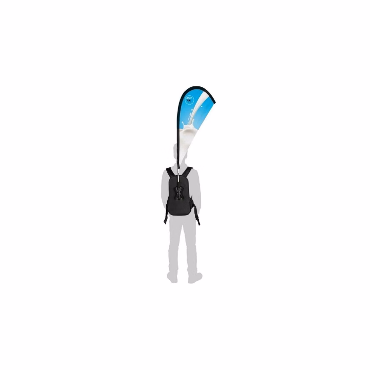 Backpack Mounted 20"x41" Double-Sided Teardrop Flag