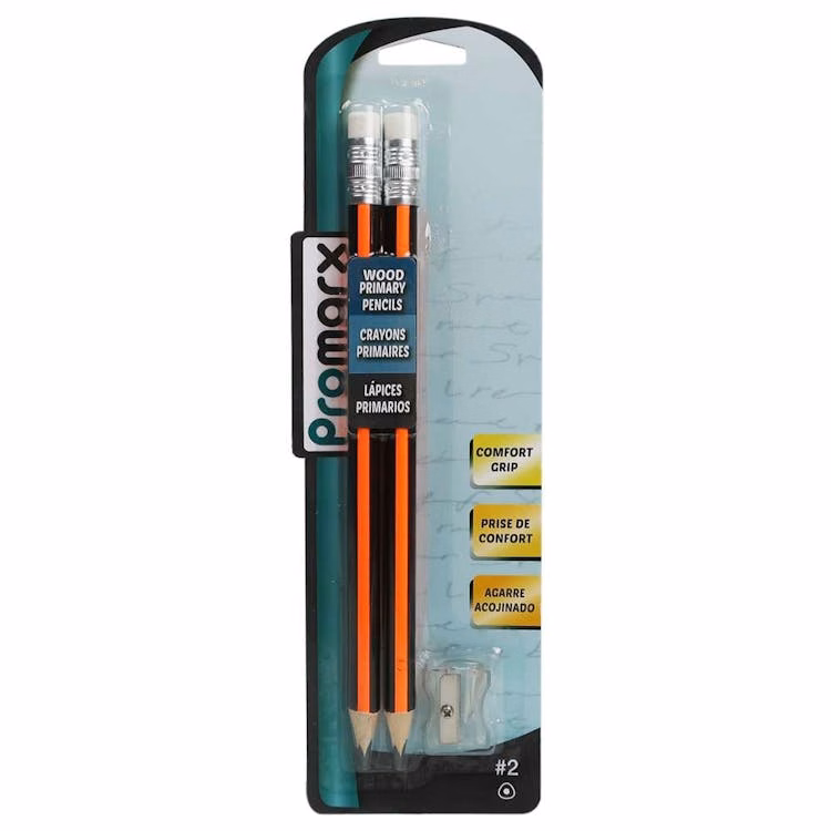 Primary Pencils - 2 Pack Sharpener Included