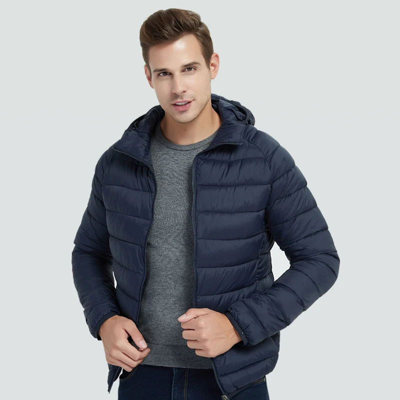 Men's Lightweight Water-Resistant Packable Hooded Puffer Jacket 1