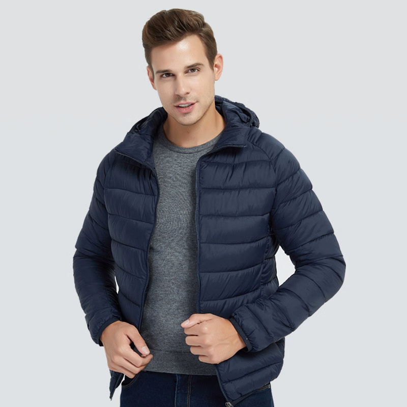 Men's Lightweight Water-Resistant Packable Hooded Puffer Jacket