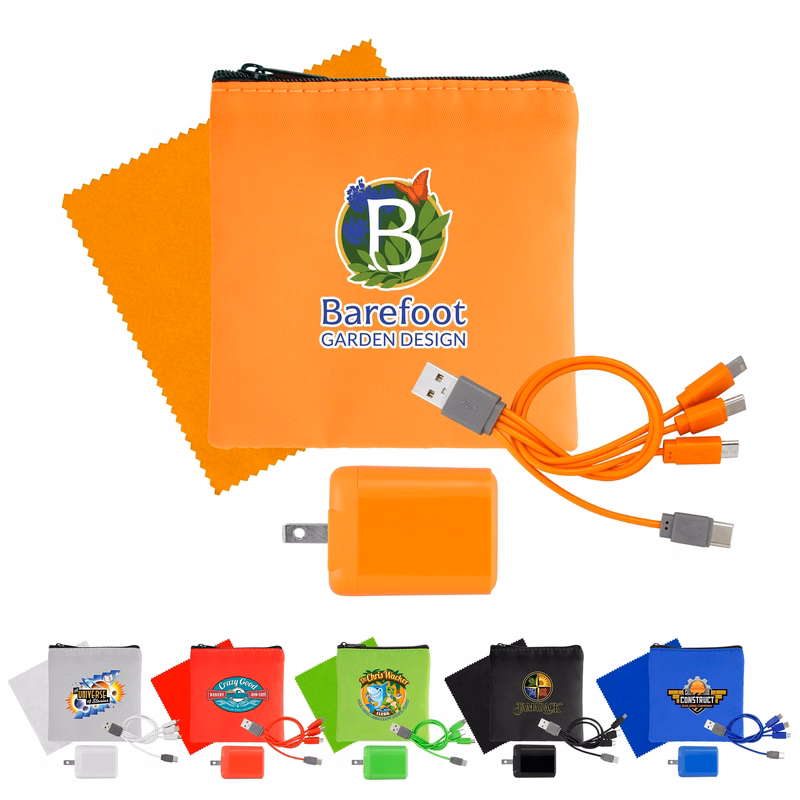 RPET Fast Charger, Cable & Cloth Kit