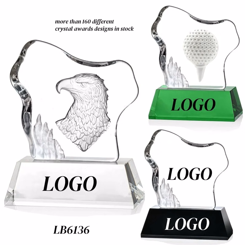 Crystal Eagle Award Supplier Glass Throphy Factory