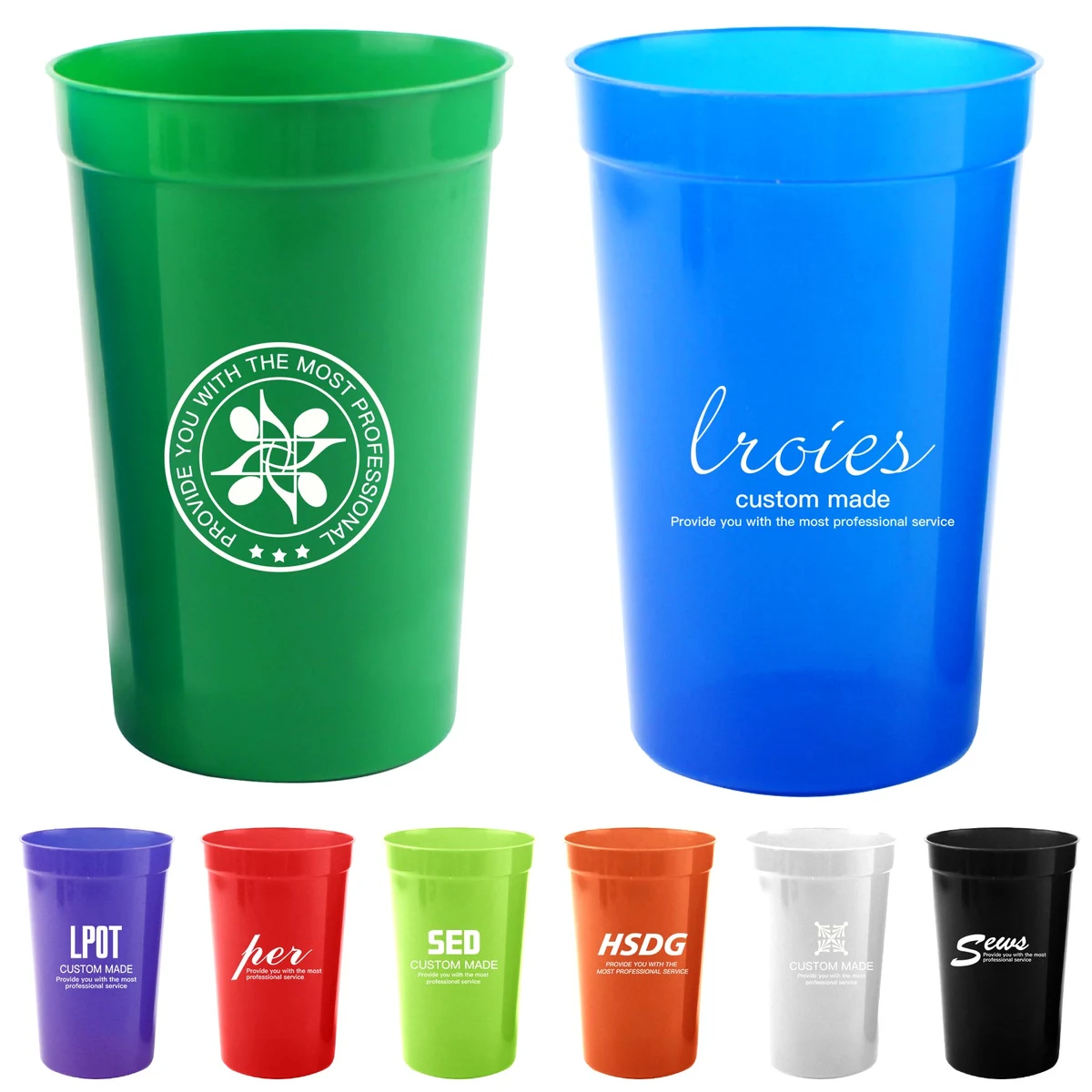 16 oz. Transparent Plastic Stadium Cup 1