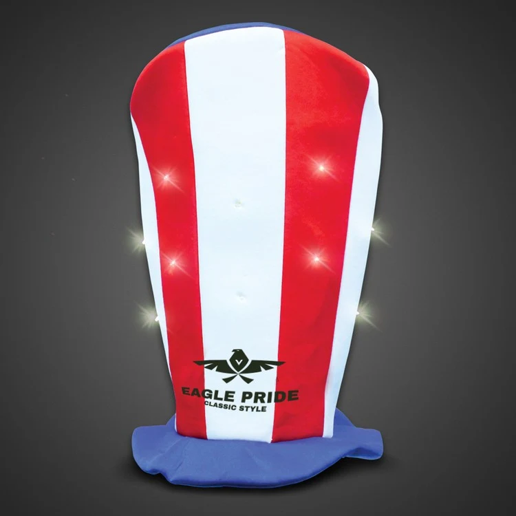 Flashing Patriotic LED Stove Top Hat 1