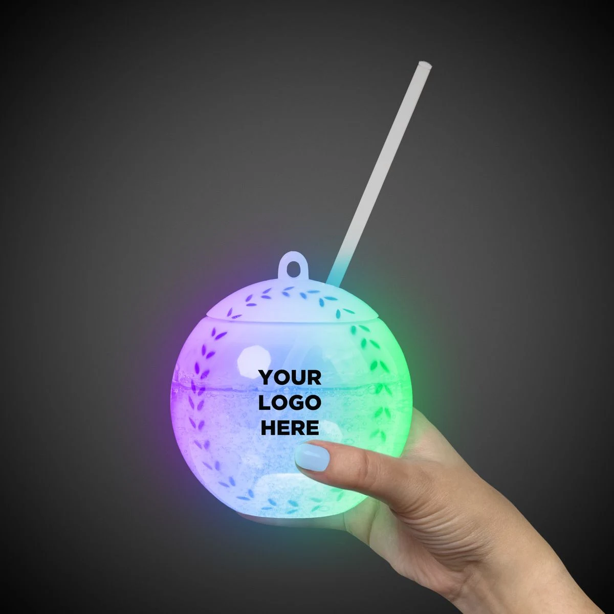 Light Up Baseball Cup with Lid and Straw 1