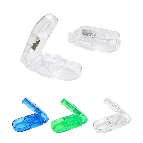 Portable Pill Box with Built-in Cutter 1