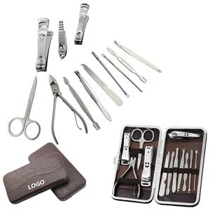 Cobble PU Leather 12 In 1 Manicure Set 1