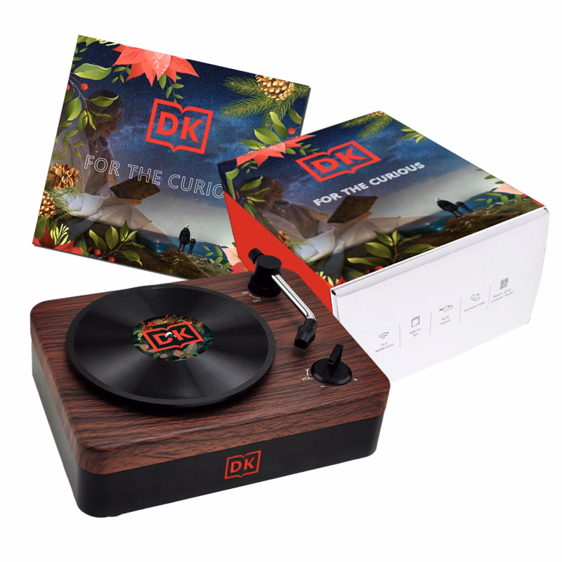 Turntable Wireless Speaker with Custom Record Envelope and Custom Sleeve
