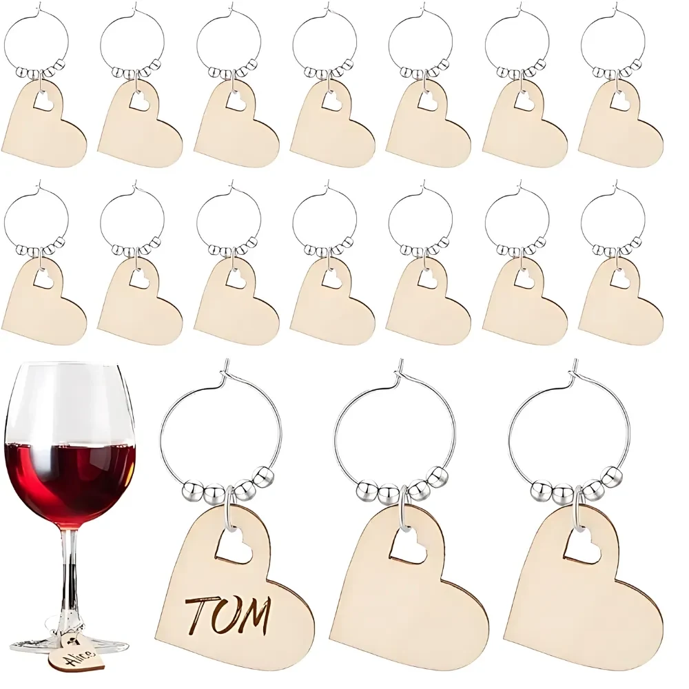 Wooden Wine Charms 1