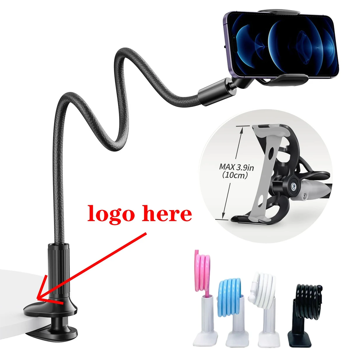 Gooseneck Bed Phone Holder For Desk 1