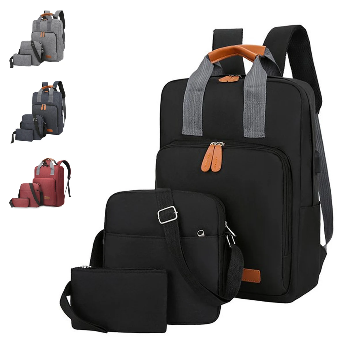 Usb Charging Computer Bag Three Piece Set 1