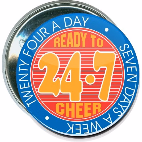 Ready to Cheer 24/7, Cheerleading Button