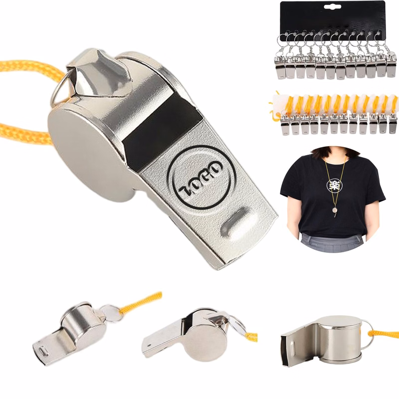 Loud Metal Sports Whistle With Lanyard