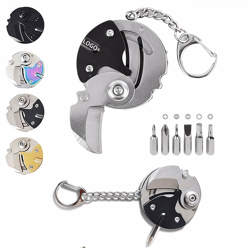MOQ Folding Keychain Pocket Knife with Screwdriver Set