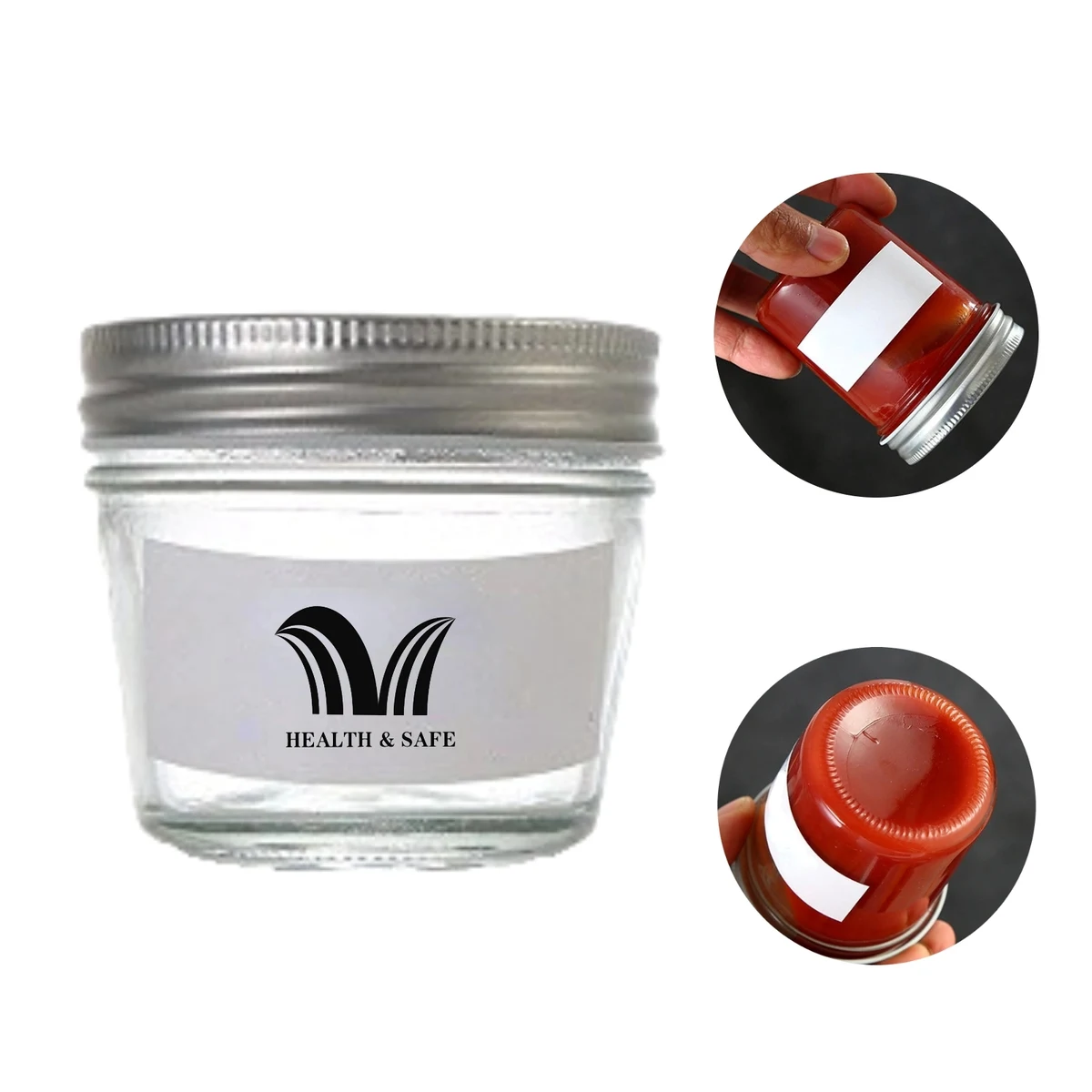 3oz Glass Mason Jar w/ Airtight Lid 1
