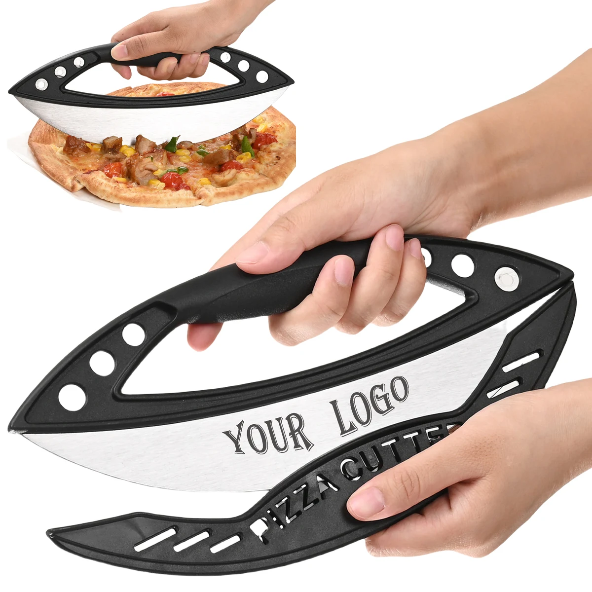 Stainless Steel Half Moon Ring Pizza Cutter MOQ20 1