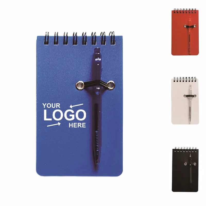Pocket Sized Spiral Jotter Notepad With Pen