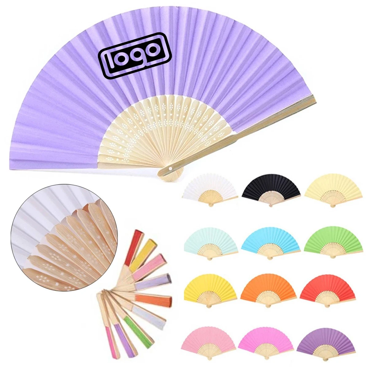8 Inch Folding Paper Hand Held Fan 1