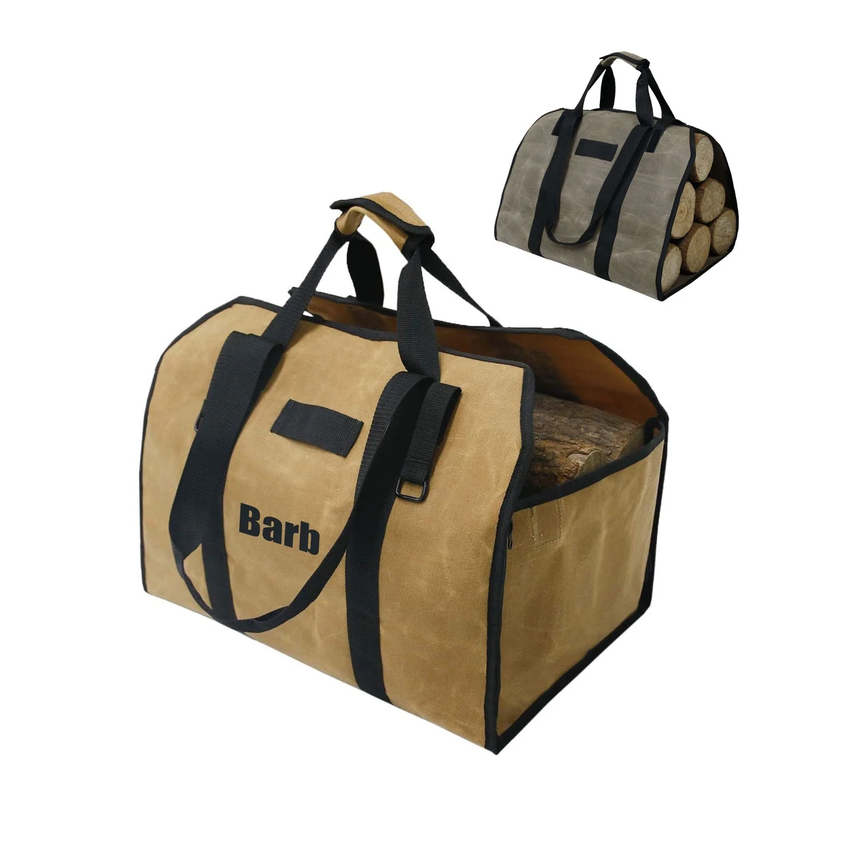 Double-purpose Waxed Canvas Firewood Wood Carrier Bag 1