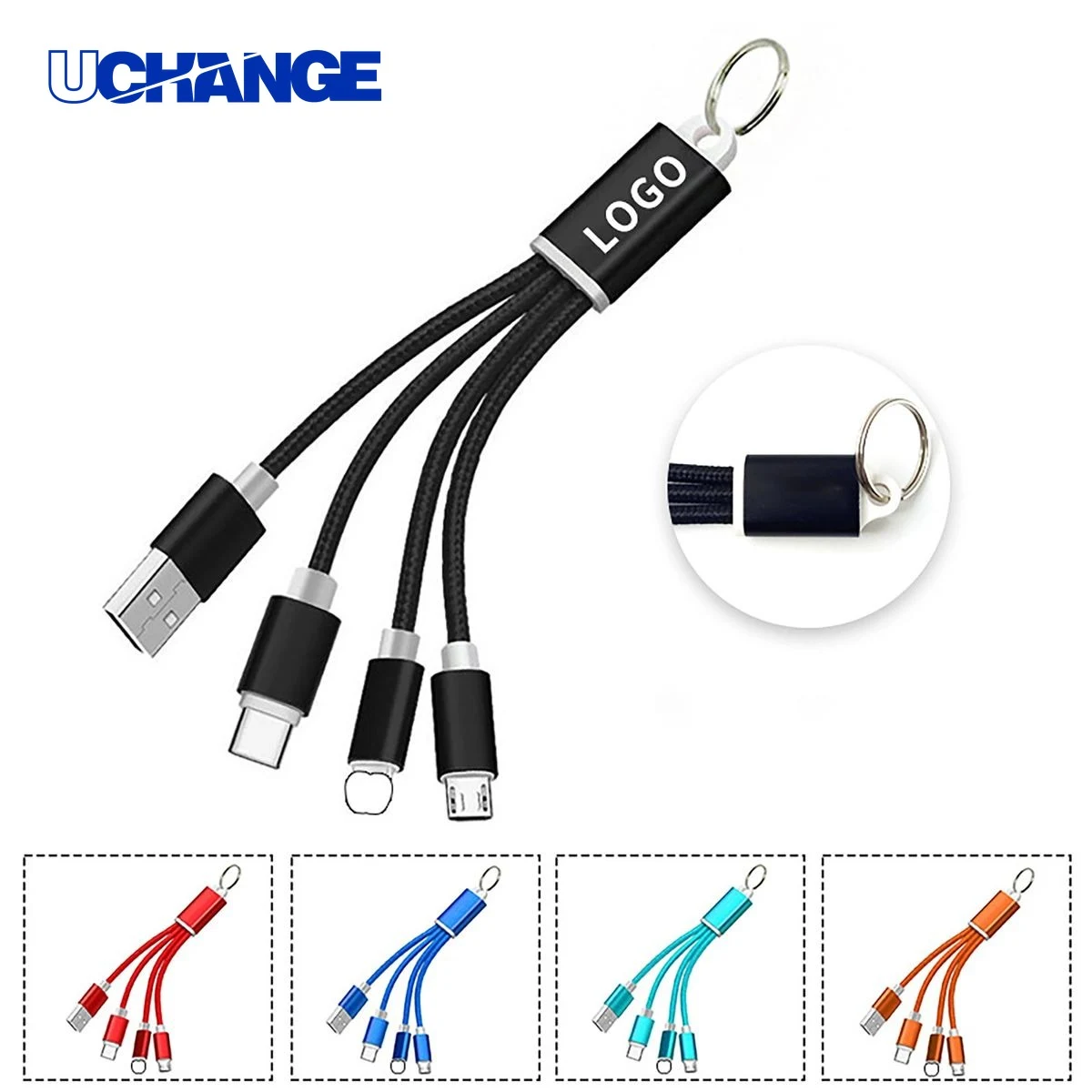 Three In One USB Charging Cable Keychain 1