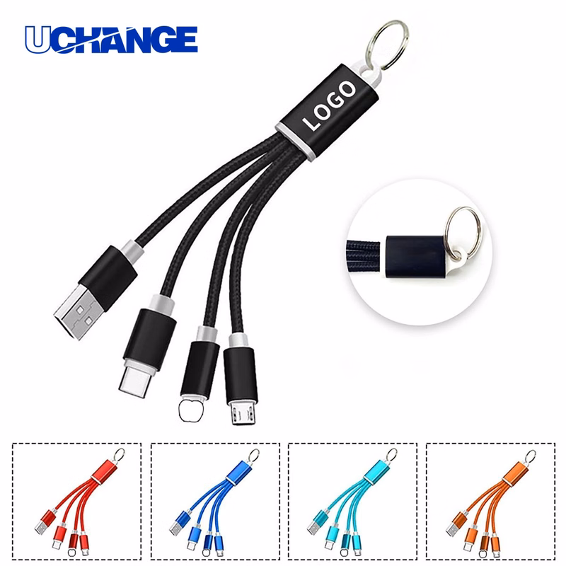 Three In One USB Charging Cable Keychain