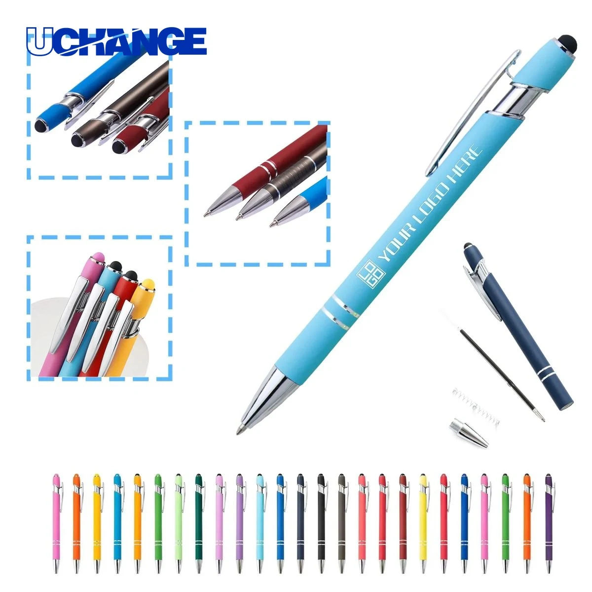 Soft Touch Click Metal Ballpoint Pen for Executives, custom pen with logo imprint 1